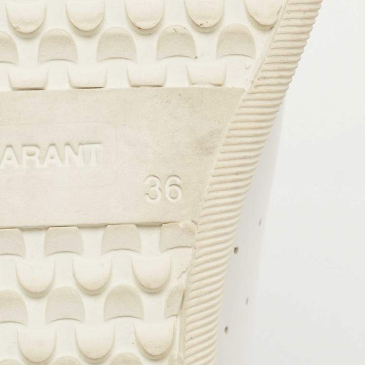 Pre Owned Isabel Marant Tricolor Leather and Suede Beth Sneakers Size 36