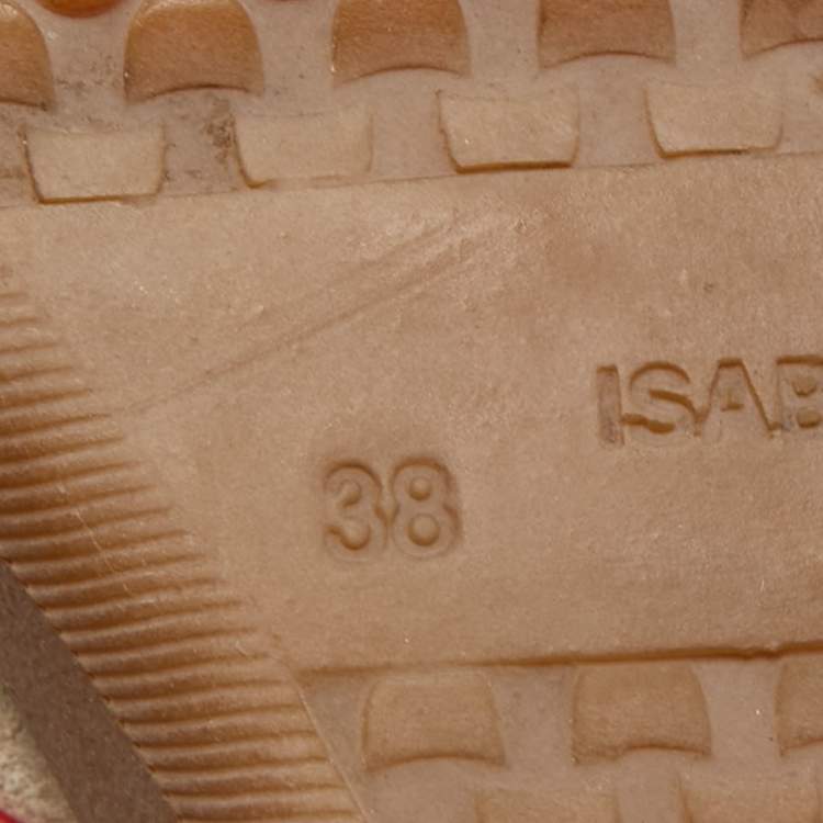 Pre Owned Isabel Marant Grey/Red Suede Bekett Wedge Sneakers Size 38