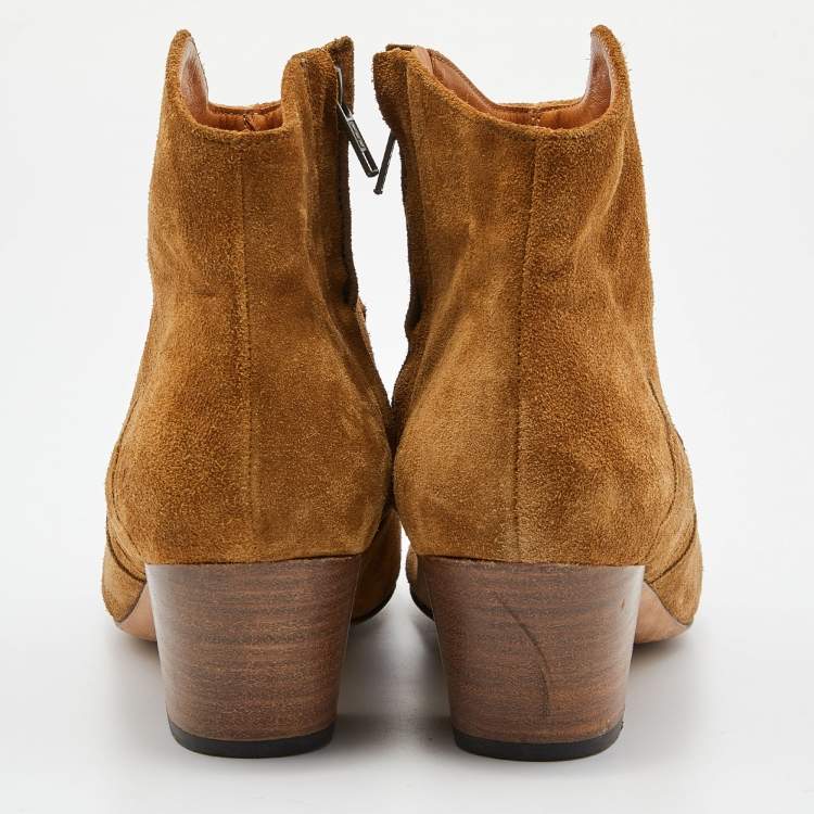 Pre Owned Isabel Marant Brown Suede Dicker Ankle Boots Size 38