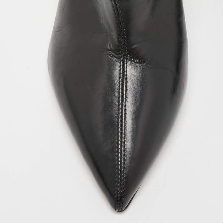Pre Owned Isabel Marant Black Leather Adenn Ankle Booties Size 38