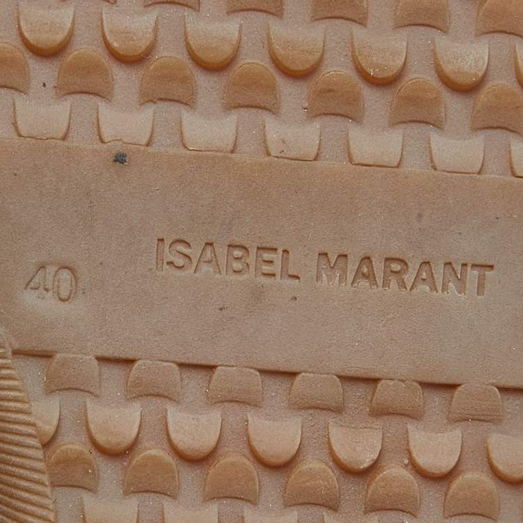 Pre Owned Isabel Marant Light Grey Leather Bekett Wedge Sneakers Size 40