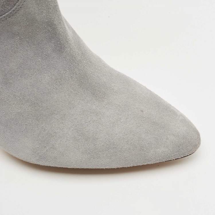 Pre Owned Isabel Marant Blue Suede Midcalf Boots Size 38
