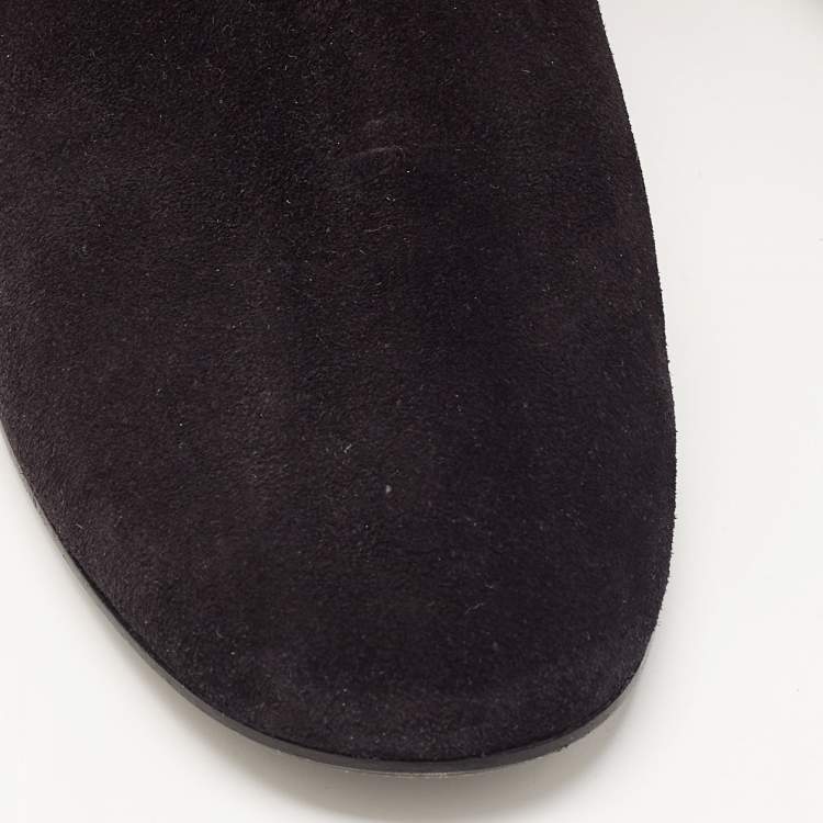 Pre Owned Isabel Marant Black Suede and Leather Studded Ankle Boots Size 37