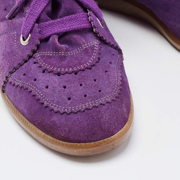 Pre Owned Isabel Marant Purple Suede Bobby Sneakers Size 40