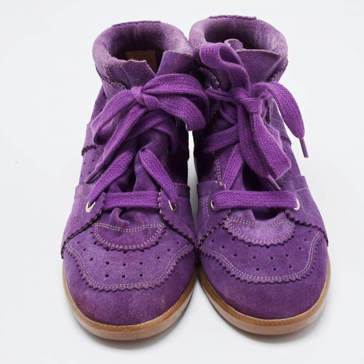 Pre Owned Isabel Marant Purple Suede Bobby Sneakers Size 40