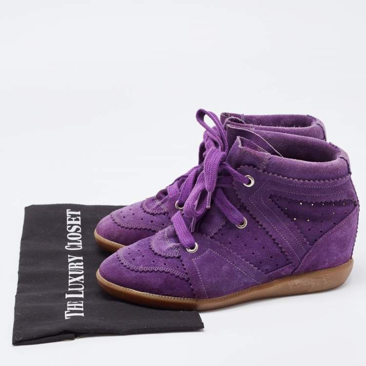 Pre Owned Isabel Marant Purple Suede Bobby Sneakers Size 40