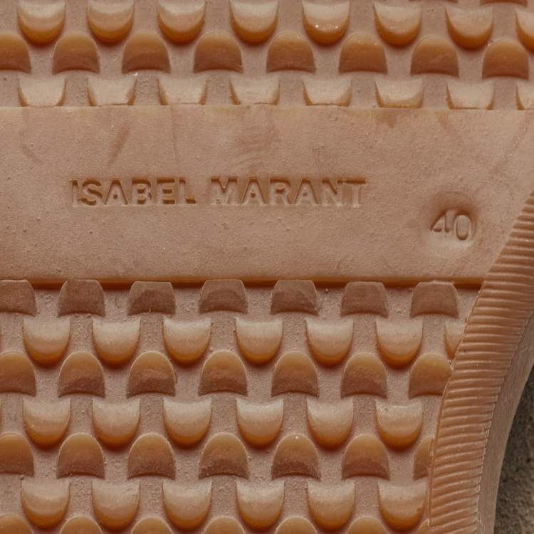 Pre Owned Isabel Marant Grey Suede Bobby Wedge Sneakers Size 40