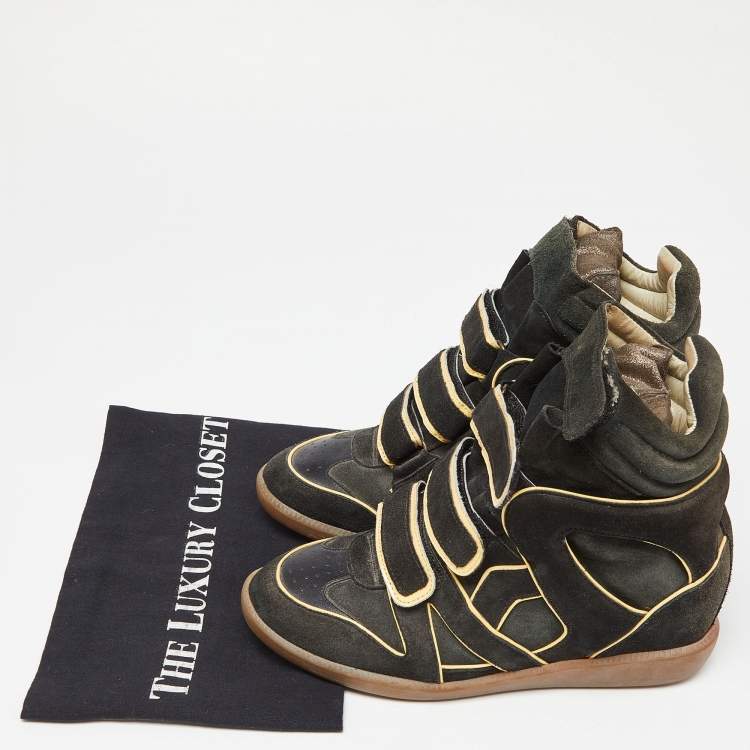 Pre Owned Isabel Marant Black Suede Bekett Sneakers Size 38