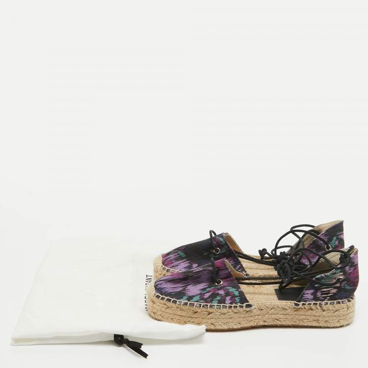 Pre Owned Isabel Marant Multicolor Canvas Crelyne Espadrille Flats Size 39