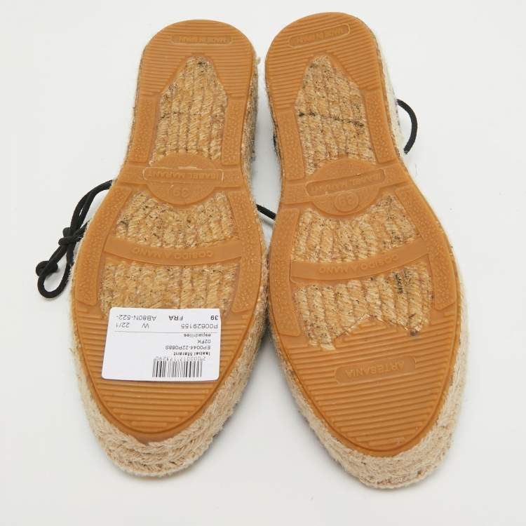 Pre Owned Isabel Marant Multicolor Canvas Crelyne Espadrille Flats Size 39