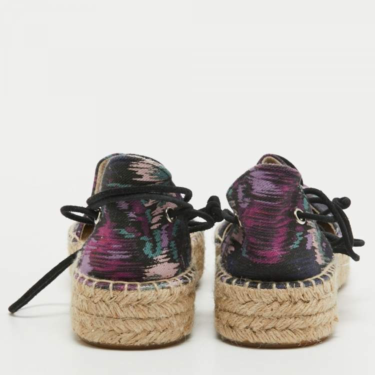 Pre Owned Isabel Marant Multicolor Canvas Crelyne Espadrille Flats Size 39