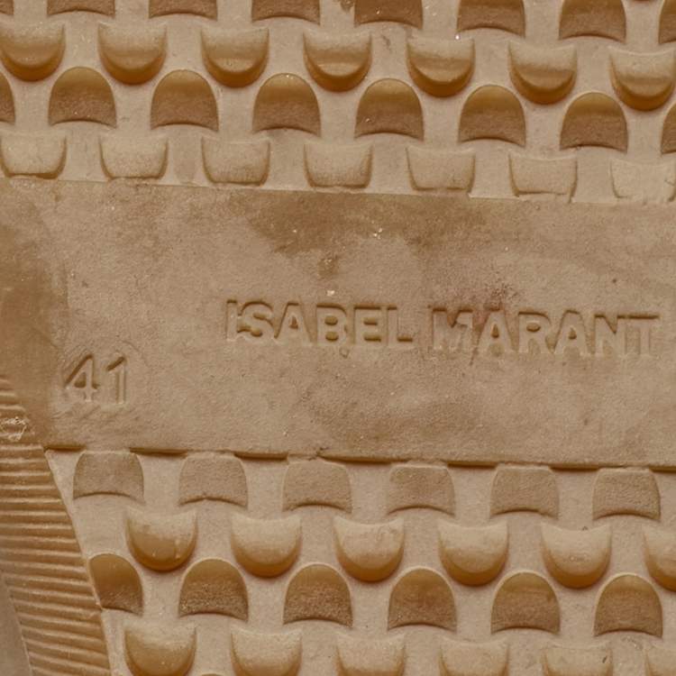 Pre Owned Isabel Marant Green Suede Bobby Wedge Sneakers Size 41