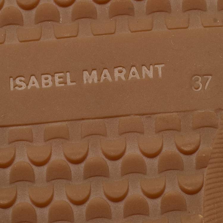 Pre Owned Isabel Marant Grey Suede Bobby Wedge Sneakers Size 37