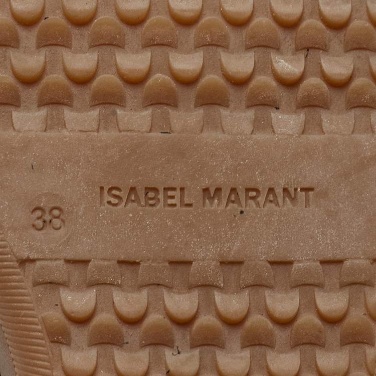 Pre Owned Isabel Marant Black Suede and Leather Bekett Wedge Sneakers Size 38