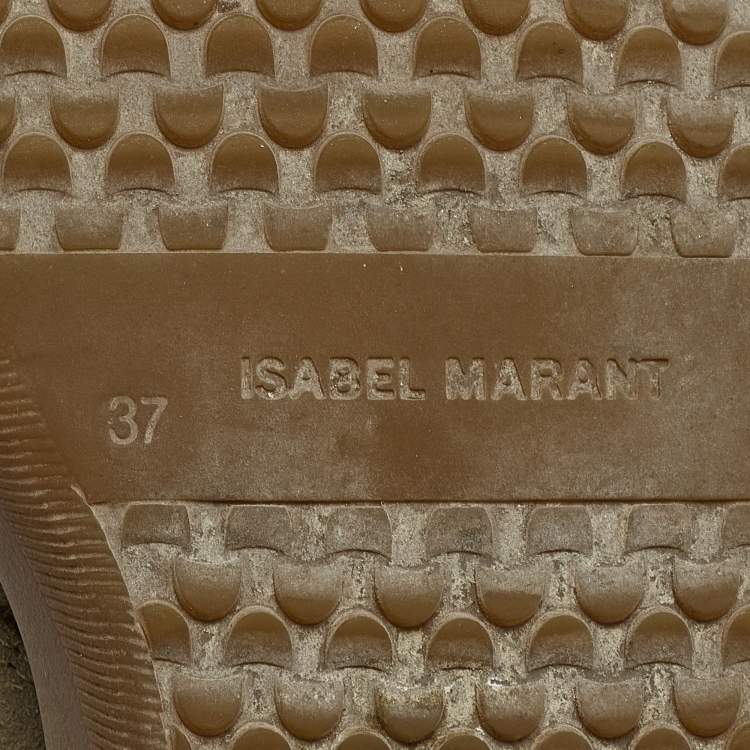 Pre Owned Isabel Marant Green Leather and  Suede Bekett Sneakers Size 37