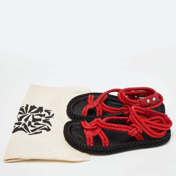 Pre Owned Isabel Marant Red Rope Lou Flat Sandals Size 39
