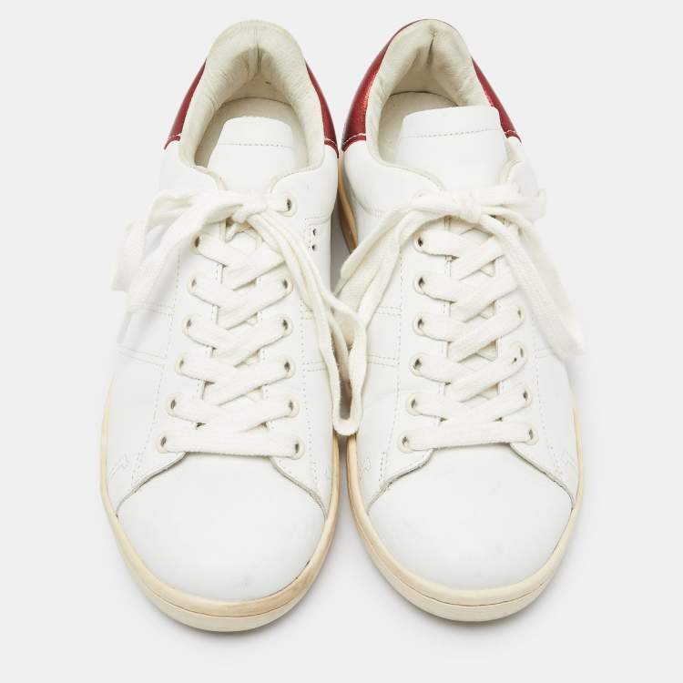 Pre Owned Isabel Marant White Leather Etoile Bart Low-Top Sneakers Size 39