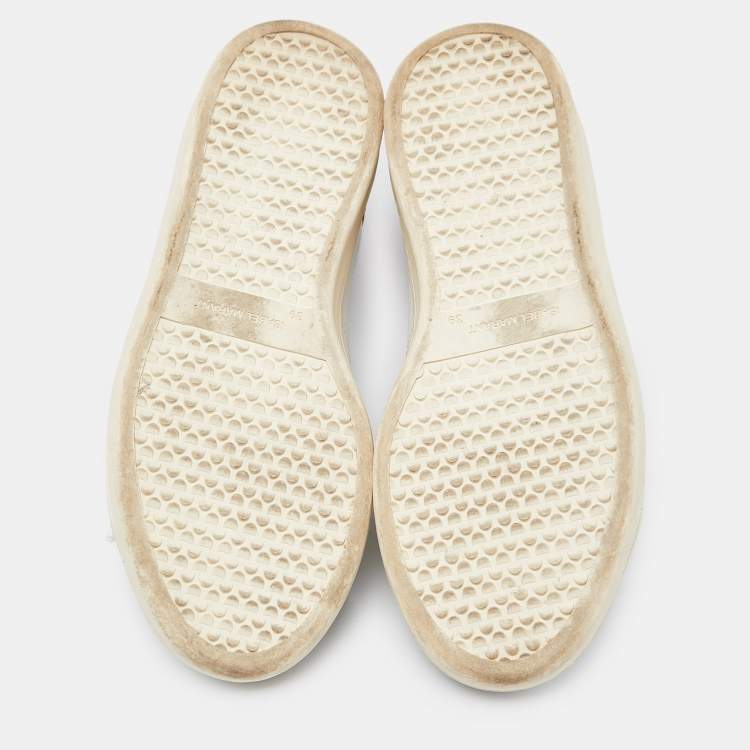 Pre Owned Isabel Marant White Leather Etoile Bart Low-Top Sneakers Size 39