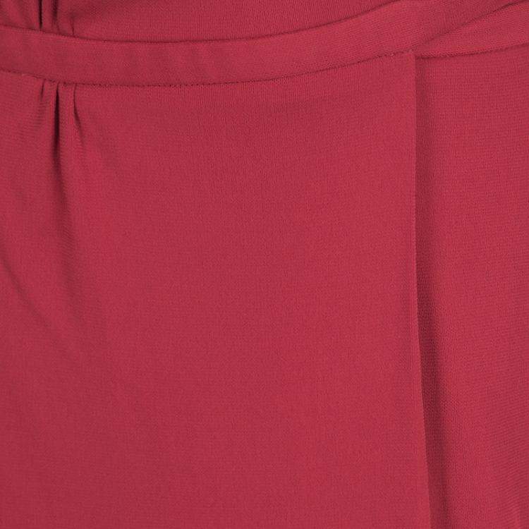 Pre Owned Issa Pomegranate Red High Twist Jersey Antonia Wrap Maxi Dress M