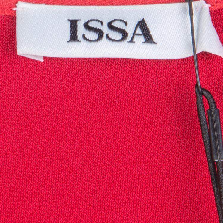 Pre Owned Issa Pomegranate Red High Twist Jersey Antonia Wrap Maxi Dress M
