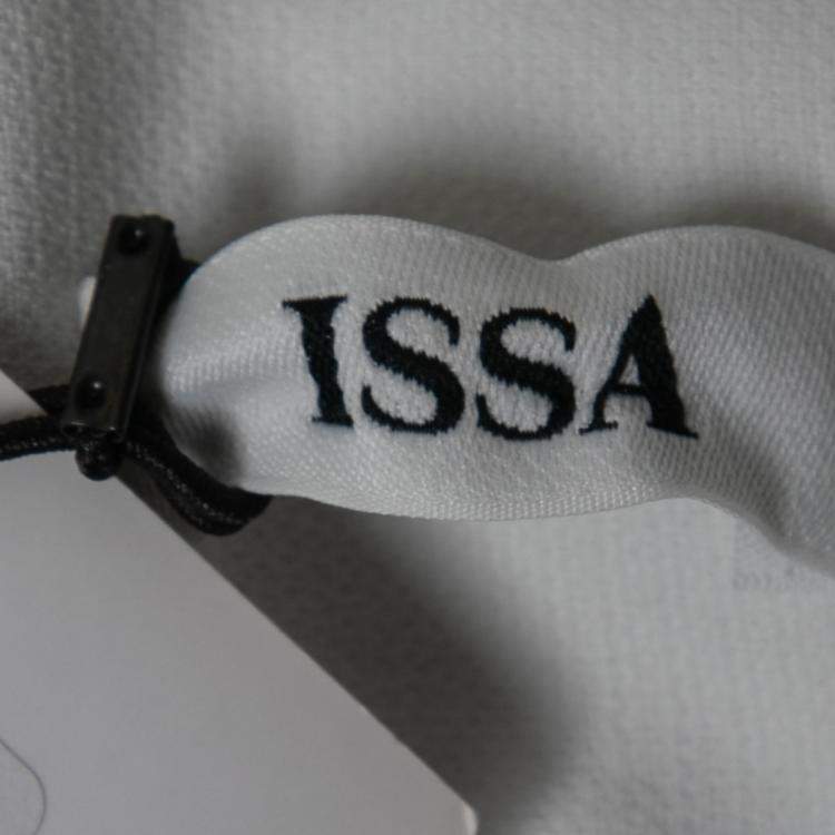 Pre Owned Issa Black and White Squiggle Print Waist Tie Detail Ola Pants S