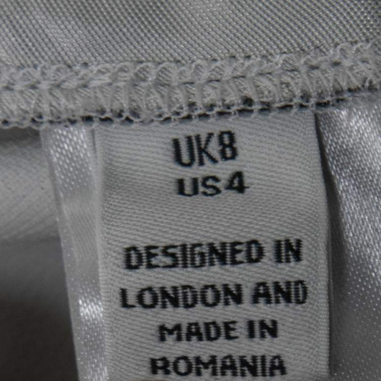 Pre Owned Issa Black and White Squiggle Print Waist Tie Detail Ola Pants S