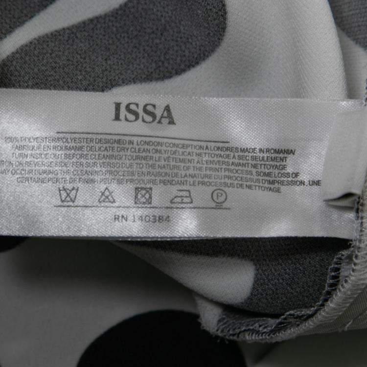 Pre Owned Issa Black and White Squiggle Print Waist Tie Detail Ola Pants S