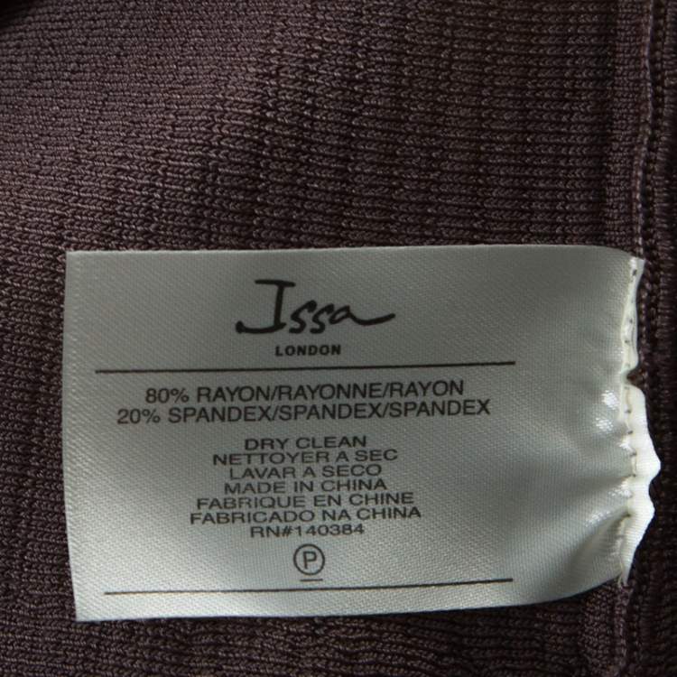 Pre Owned Issa Mocha Brown Ribbed Cap Sleeve Short Dress S