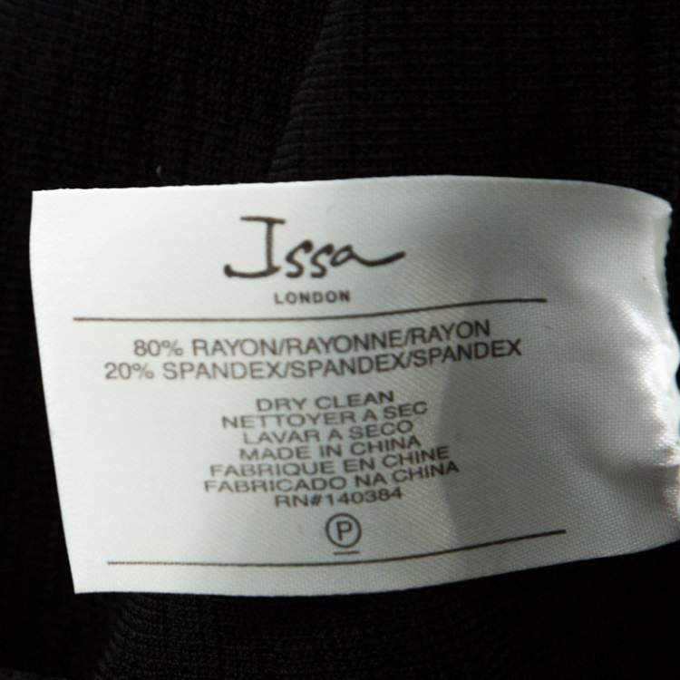 Pre Owned Issa Black Ribbed Cap Sleeve Short Dress S