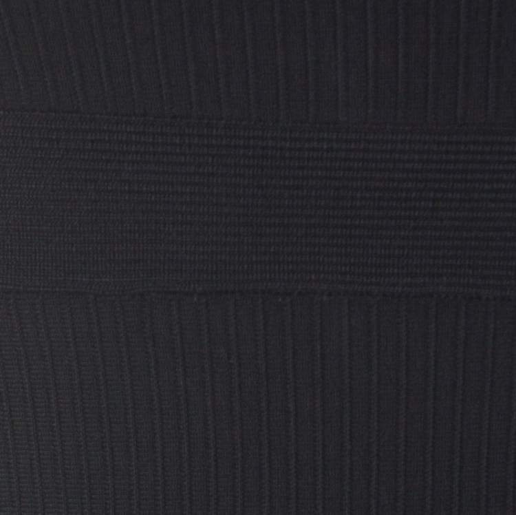 Pre Owned Issa Black Ribbed Cap Sleeve Short Dress S