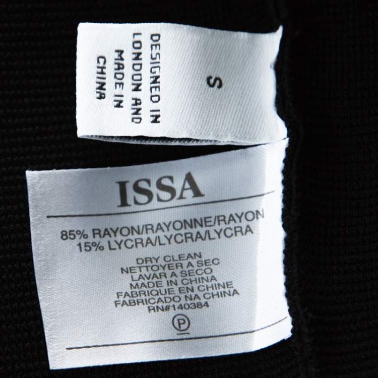 Pre Owned Issa Black Stretch Peplum Maxi Edith Skirt S
