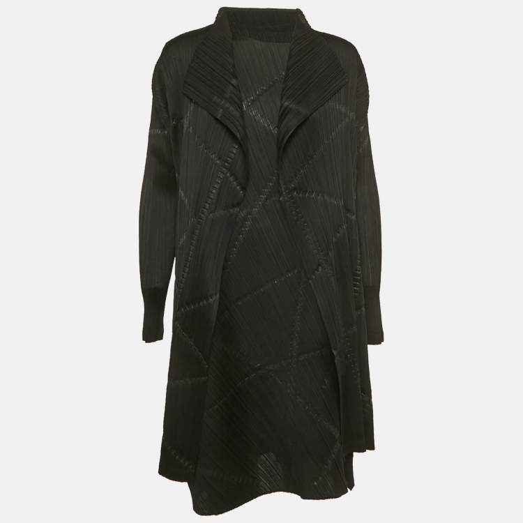 Pre Owned Pleats Please Issey Miyake Black Plisse Short Dress Set XL