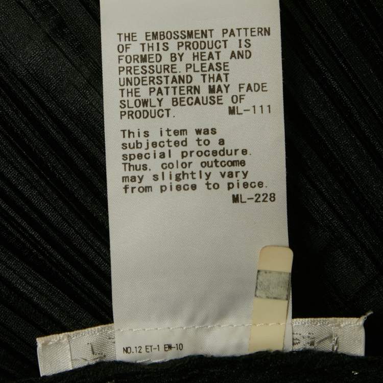 Pre Owned Pleats Please Issey Miyake Black Plisse Short Dress Set XL