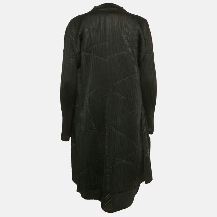 Pre Owned Pleats Please Issey Miyake Black Plisse Short Dress Set XL