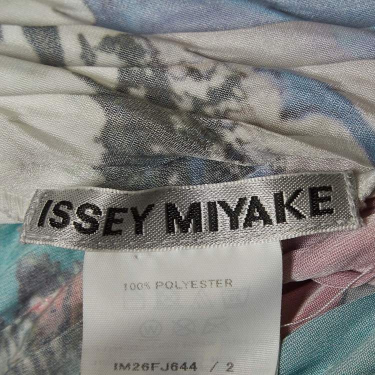 Pre Owned Issey Miyake Multicolor Printed Plisse Sleeveless Top S
