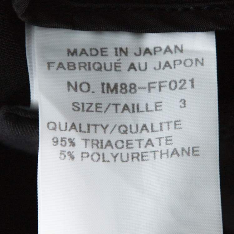 Pre Owned Issey Miyake Black Crepe Elasticized Waist Overlap Detail Pants XS 