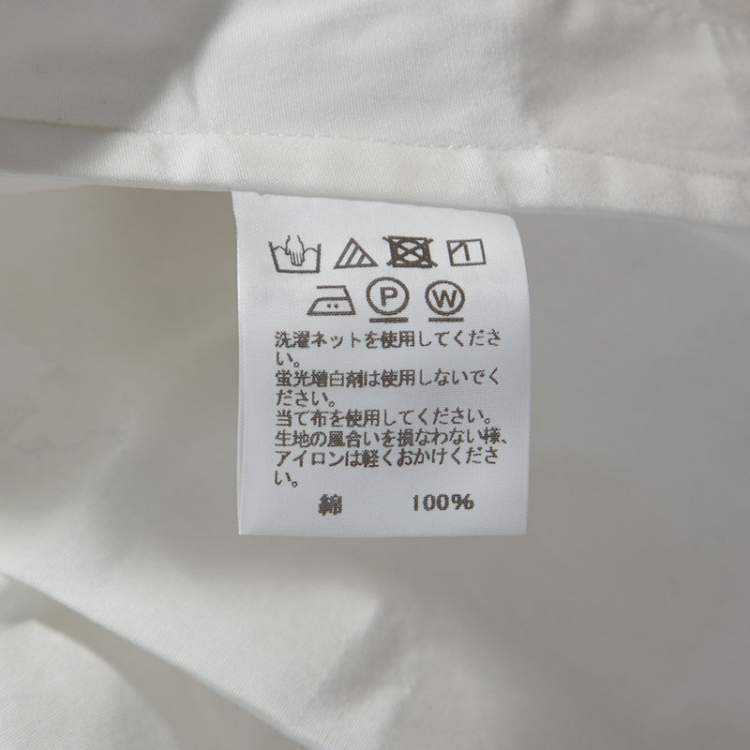 مملوكة مسبقًا Issey Miyake White Textured Cotton Long Sleeve Jacket M