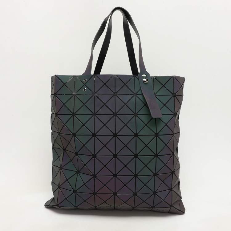 Pre Owned Issey Miyake Multicolor Iridescent Effect Synthetic Leather and Mesh Bao Bao Prism Tote