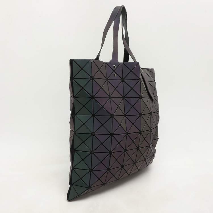 Pre Owned Issey Miyake Multicolor Iridescent Effect Synthetic Leather and Mesh Bao Bao Prism Tote