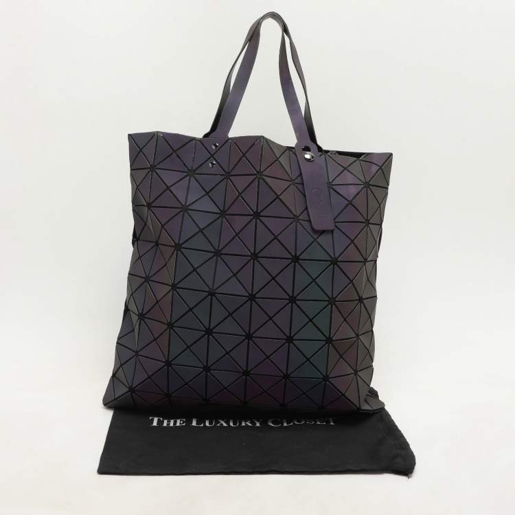 Pre Owned Issey Miyake Multicolor Iridescent Effect Synthetic Leather and Mesh Bao Bao Prism Tote