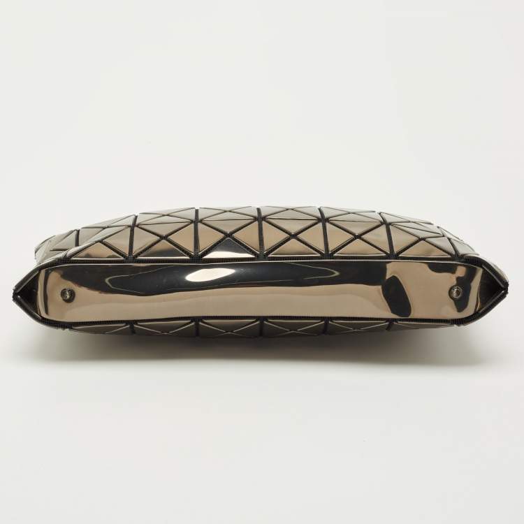 Pre Owned Issey Miyake Grey/Black PVC and Mesh Bao Bao Chain Clutch