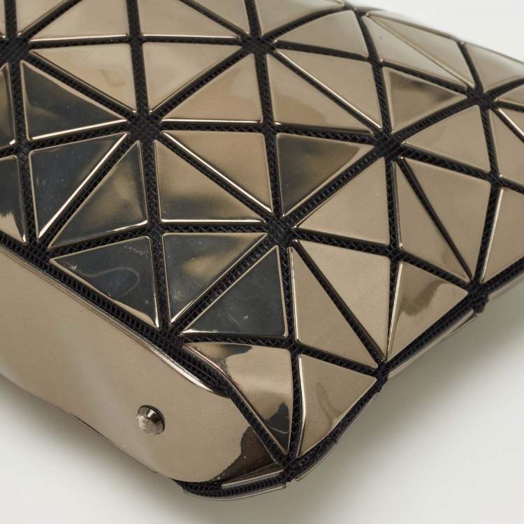 Pre Owned Issey Miyake Grey/Black PVC and Mesh Bao Bao Chain Clutch