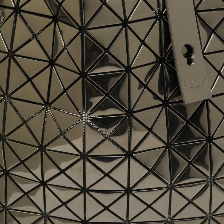 Pre Owned Issey Miyake Metallic/Black PVC and Mesh Bao Bao Tote