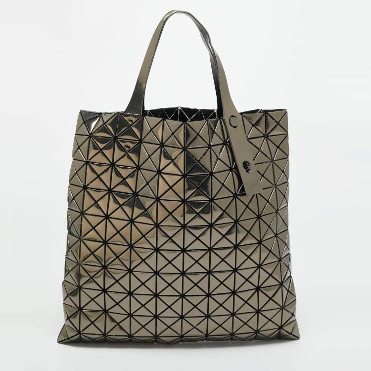 Pre Owned Issey Miyake Metallic/Black PVC and Mesh Bao Bao Tote