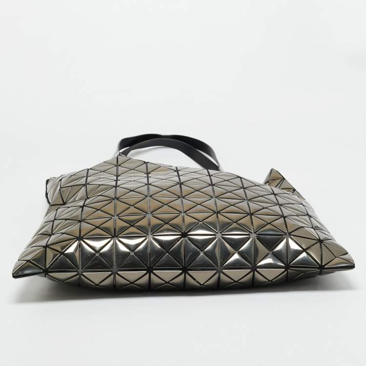 Pre Owned Issey Miyake Metallic/Black PVC and Mesh Bao Bao Tote