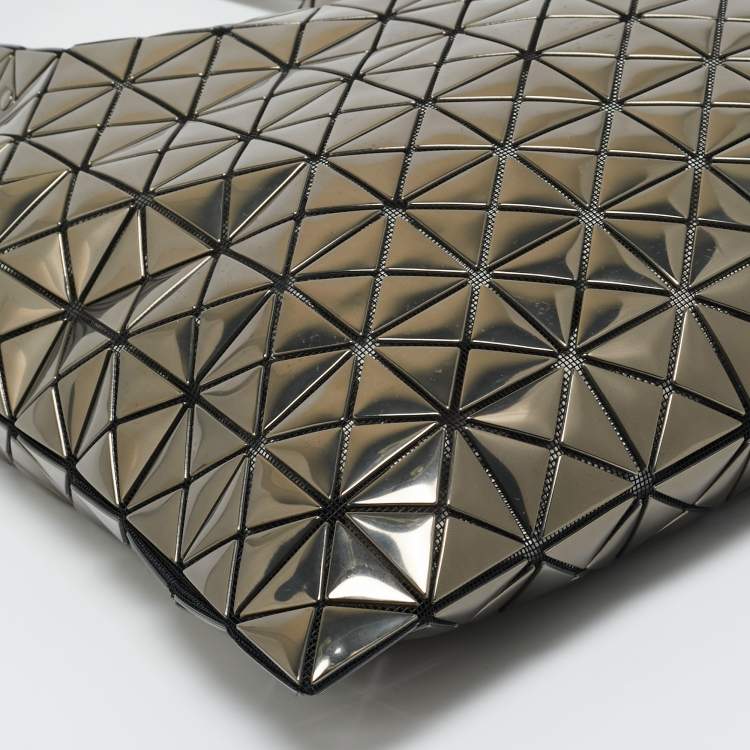 Pre Owned Issey Miyake Metallic/Black PVC and Mesh Bao Bao Tote
