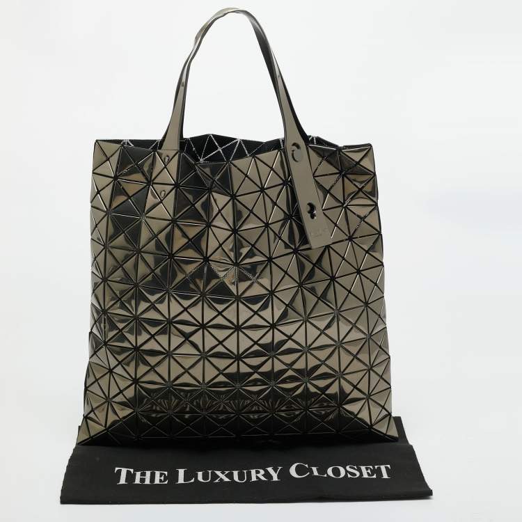 Pre Owned Issey Miyake Metallic/Black PVC and Mesh Bao Bao Tote