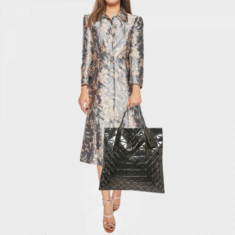 Pre Owned Issey Miyake Metallic/Black PVC and Mesh Bao Bao Tote