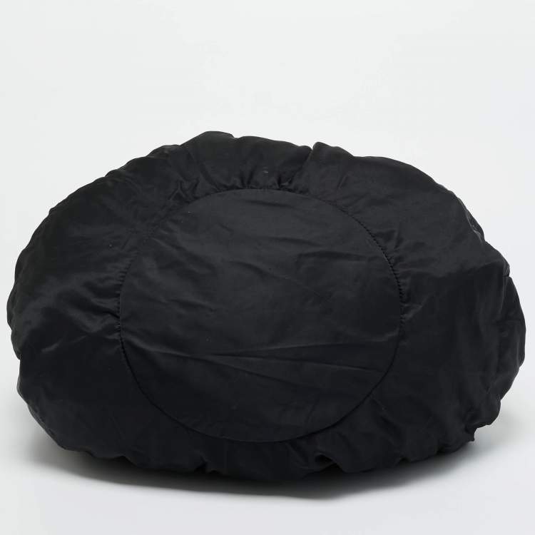 Pre Owned Issey Miyake Black Ruched Nylon Studded Hobo