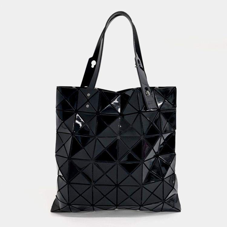 Pre Owned Issey Miyake Black Mesh and PVC Issey Miyake Black Bao Bao tote bag